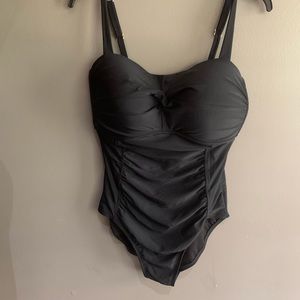 Merona Black Ruched Bathing Suit 36DD